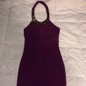 Purple mini bodycon dress